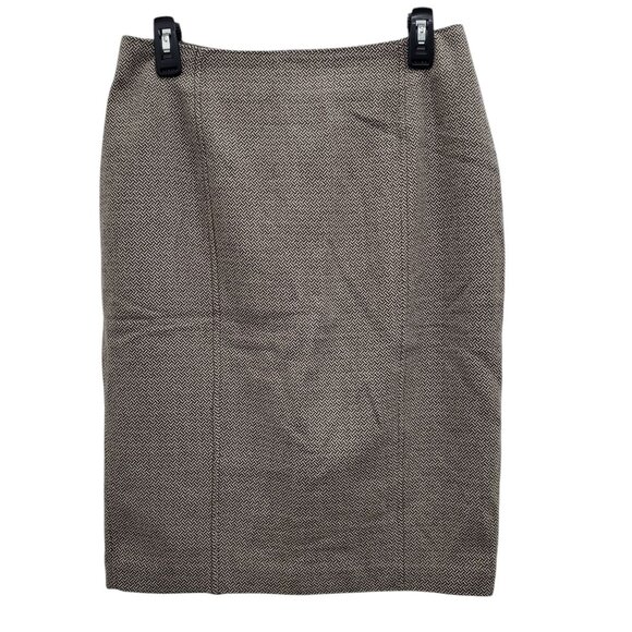 Worthington Womens Beige Brown Wool Blend Zig Zag Dashing Career Pencil Skirt 10 - Picture 1 of 7